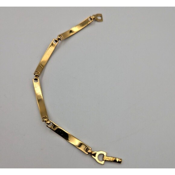 Vintage Christian Dior Gold Tone Clear Rhinestone Panel/Tennis Style Bracelet 7" - Picture 12 of 15